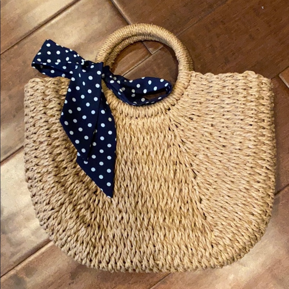 Summer beach bag - woven rattan style